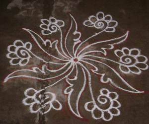 small free hand rangoli