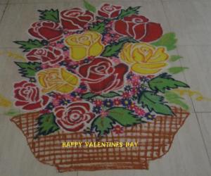 Valentines day rangoli