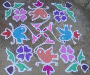 Bird dotted kolam