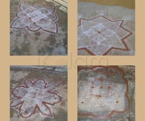 Collage of Traditional kolams