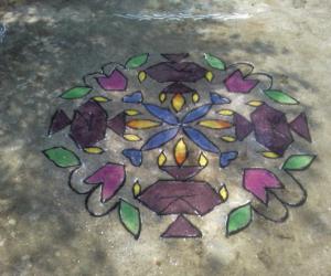 Diwali deepams rangoli part 1 