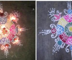 my first colour rangoli