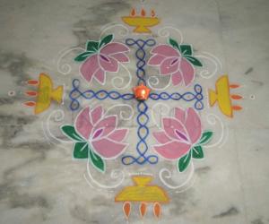 Rangoli: Rangoli near Puja