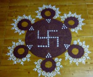 Karthigai Rangoli in  Daylight 