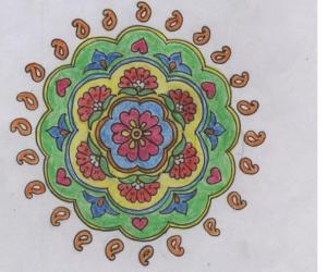 freehand rangoli on paper