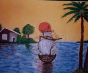 Rangoli: Ship on sea