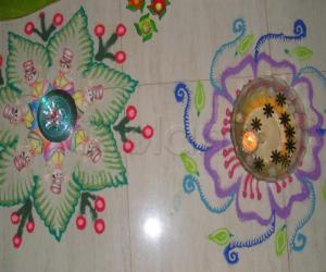 rangoli during vinayagar pooja