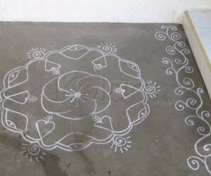 Chalk Kolam in Singapore !!!