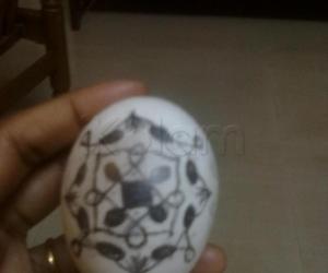 my dotted kolam 4-in egg shell 