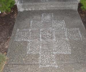 Rangoli: kolam at usa redmond seattle -ganesh chaturthi