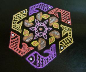 Rangoli: Colorful fishes