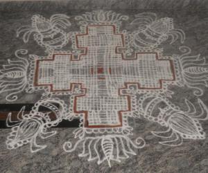 padikolam with kalash