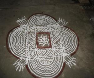 Varalakshmi nombu  - Maa kolam inside our compound