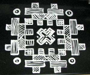  Black and white Padikolam 