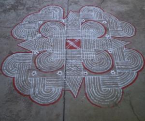 Padi kolam for Aadi sevvaai