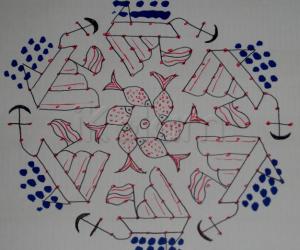 Rangoli: Ship / Boat Kolam