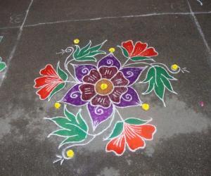 simple free hand rangoli