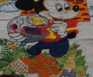 Rangoli: mickey mouse embroidery