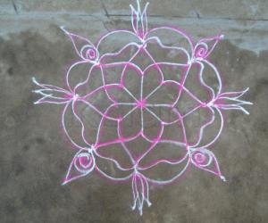 holi rangoli before