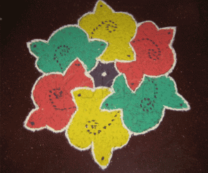 Rangoli which can be clockwise and anticlockwise