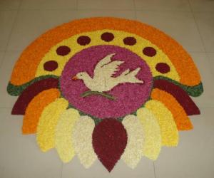 Onam feast Pookalam 