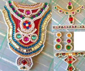 Rangoli: Ambal Jewels - For kalasam decoration - Golu 2011