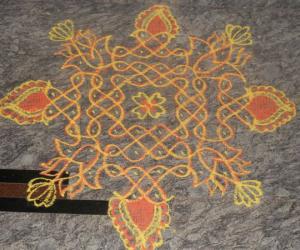 Dotted coloured kolam