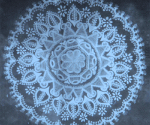 Crocheted doily rangoli