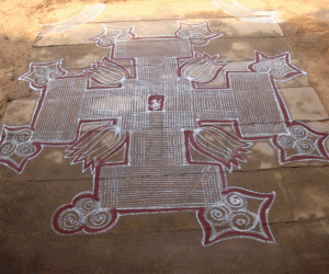 Rangoli: Kolam on Grahapravesam day