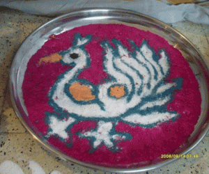 Rangoli on a plate