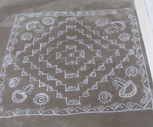 Chalk Kolam in Singapore!