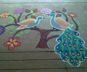 Rangoli: Peacock rangoli