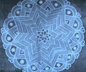 Paper folded kolam