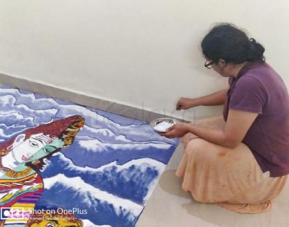 Rangoli in process