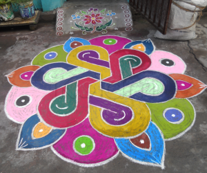 Rangoli for festivals like Holi