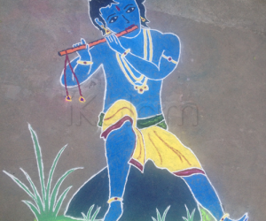 Rangoli: Krishna playing flute!!!