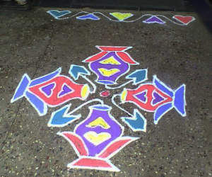 Rangoli: LAKSHMI POOJA - at workplace -  TIME 15-3