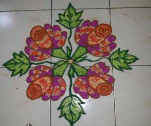 dotted floral kolam