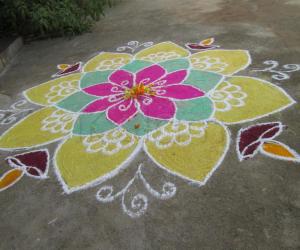 Freehand Diwali Rangoli