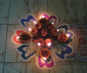 Small Kolam for Karthikai Mondays