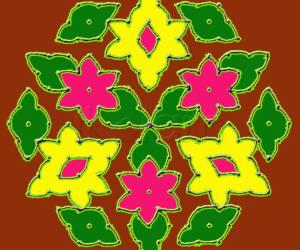 Rangoli: Simple Star flowers