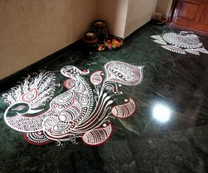 2018- Navratri- Threshold kolam- 2, 3