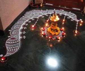 2019- Thirukkaarthigai- Threshold Kolam....