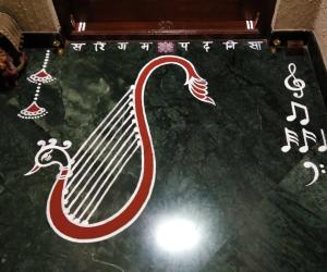 2022- Harp Kolam...."Yaazh" in Tamil....