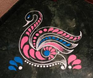 Home Kolams- Peacock..