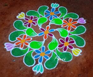 flowers kolam