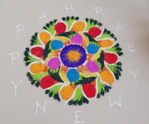 Flower rangoli 