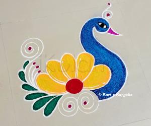 Peacock rangoli 