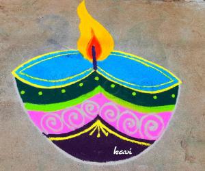 Single colorful Diya 