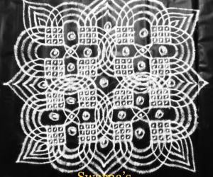 Padi kolam with dots 